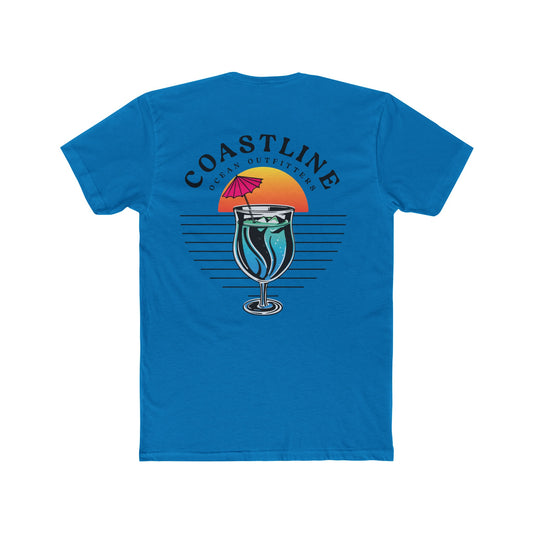 Blue Hawaiian Fitted Cotton Tee