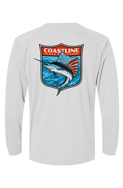 RED WHITE & BLUE SALTWATER PERFORMANCE LONGSLEEVE